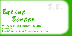 balint binter business card