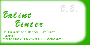 balint binter business card